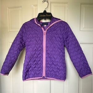 Andy & Evan Purple Heart Jacket with Pink Trim